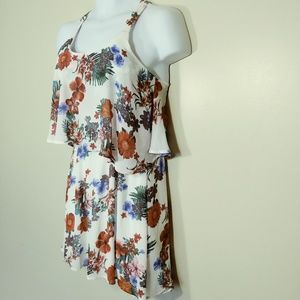 Guess Los Angeles True White Dress Brody Overlay Floral Small Aloha Hawaii